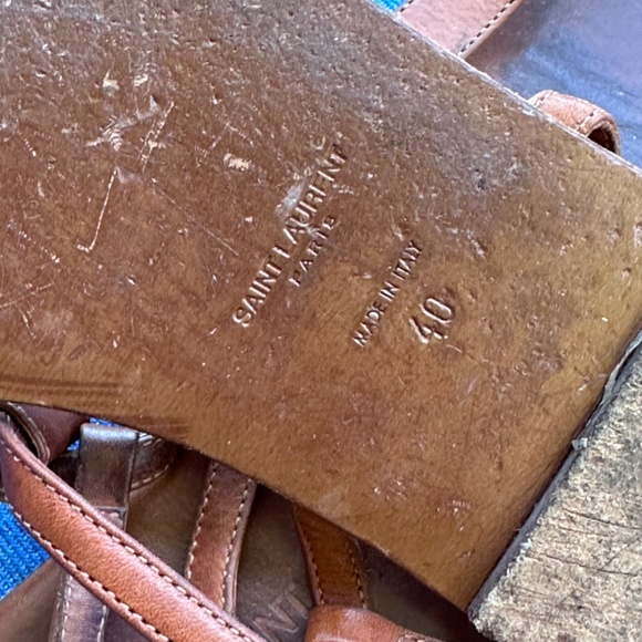 Saint Laurent flat leather sandals - Picture 4 of 4